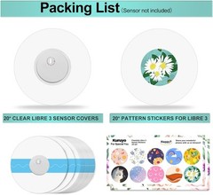 Waterproof Sensor Covers for Libre 3 and Freestyle Sticker Total 40Pack Hypoa
