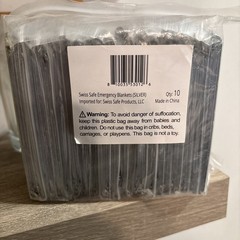 Swiss Safe Emergency Mylar Thermal Blankets Premium 52inch X 82inch (10 Pk.)