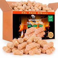 370 Pcs Natural Fire Starters for Campfires & Grills – Long-Burning, Odorless, Q