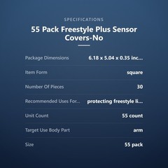 55 Pack Freestyle Plus Sensor Covers-No Glue in The Center | Waterproof and S…