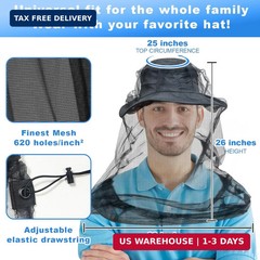 South to East Mosquito Head Net for Insects 2 Pack, Fly & Bug Protection | Outdo