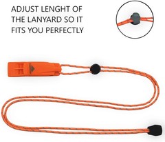 2 Pack Emergency Whistles with Lanyard Safety Whistle Survival Shrill Loud Blast