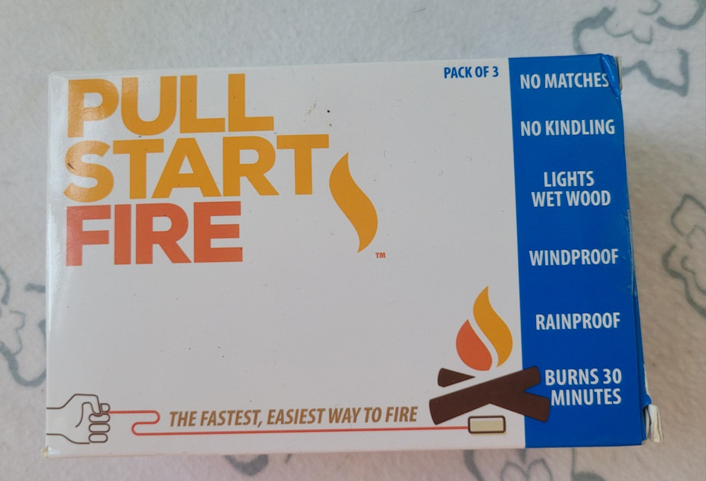 Pull Start Fire Starter Kit 3-Pack Windproof Rainproof Lights Wet Wood