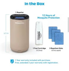 Thermacell E90 Zone Mosquito Repellent 15FT Outdoor Scent Free Beige