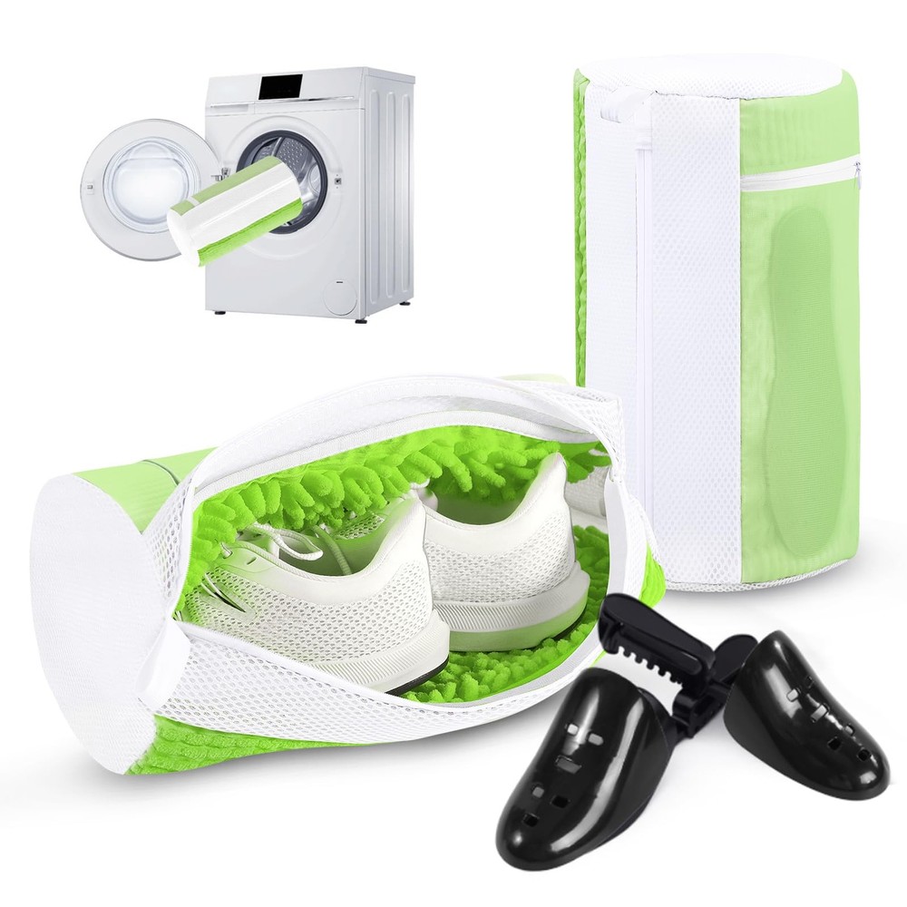 M-Better Shoe Washing Bag 2Pack – Reusable Laundry with Mesh Green