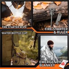 19 in 1 Survival Kit for Men Waterproof Emergency Gear Camping Hunting Fishing