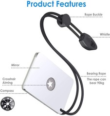 Signal Mirror Survival Mirror Camping Emergency Signaling PFD Rescue Compass