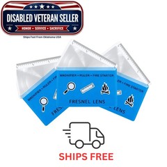 3 Pcs Pocket Wallet Size Survival Emergency Firestarter BLUE Protective Sleeve