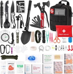 Advanced 256-Piece Survival Kit with First Aid Essentials – Molle Pouch Included