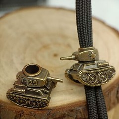 Tank Bead Lanyard Messing Schmuckperle Karabinerhaken Paracord EDC