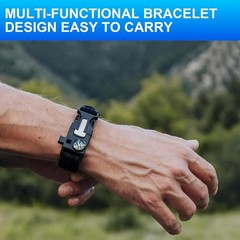 Survival Bracelet Set 3 Pack with Compass & Whistle, Camping, Hiking Emer
