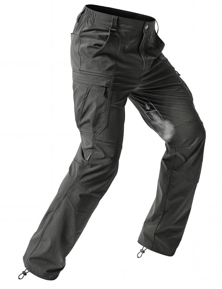 Moosehill Men’s Hiking Pants: Quick Dry Water Resistant 32W x 30L, Dark Grey