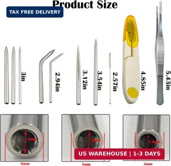 12-Piece Paracord FID Tool Kit,Stainless Steel Marlinspike & Lacing Needles for