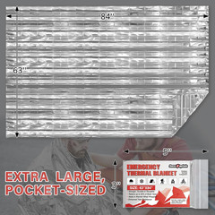 Survival Emergency Thermal Blankets: Extra Large 84” X63” 4/10/25/30/50/75/100 P