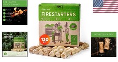 Multi-Purpose Fire Starters – 130 Natural Wood Starters for Indoor & Outdoor Use