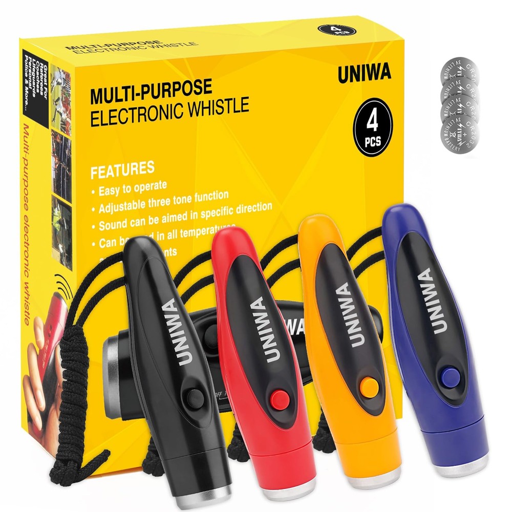 Electronic Whistle, 4 Pack Handheld Electronic Whistles Electric Whistle with…