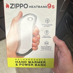 Zippo HeatBank 9s Rechargeable Hand Warmer Power Bank 5200mAh Silver Z4A18