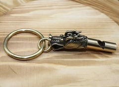 Brass Dragon Whistle Keychain Pendant Pants Chain Bag Pendant Car Key Pendant