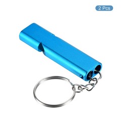 2Pcs Emergency Survival Whistle Double Tubes Whistles Super Loud Light Blue
