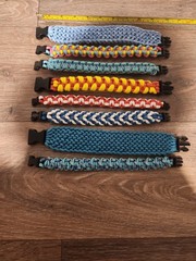 LOT: (8) Paracord Survival Bracelet – Handmade Multicolor