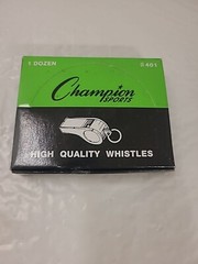 BOX Of 12 NEW HEAVY DUTY CHAMPION BRASS METAL REFEREE WHISTLE SILVER COLOR