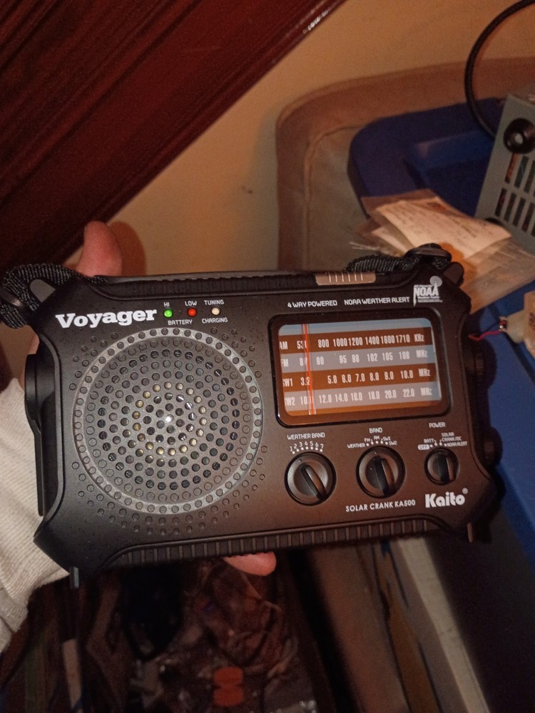 Kaito KA500 Voyager Emergency Radio Black NOAA Weather Alert Solar Hand Crank