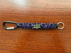 United States Army Charm with Purple Hearts Paracord Keychain