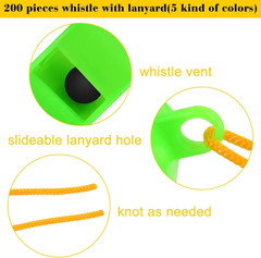 5 Pcs Referees Loud Plastic Emergency Whistle with Lanyard for Outdoor Activitie