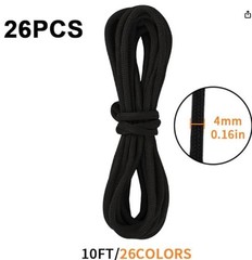 26 Colors Paracord Cord 10 Feet 4mm 550 Paracord Rope 7 Strand Outdoor