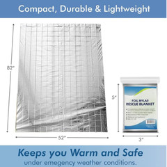 10 individual Emergency Rescue Thermal Foil Mylar Blankets 84 x 52 Same Day Ship