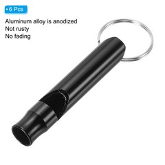 Emergency Whistle, 6pcs Safety Survival Whistles for Camping Hiking, Black
