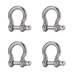 4 PCS 5/16 Inch 8mm Screw Pin Anchor Shackle 304 Stainless Steel Heavy Duty