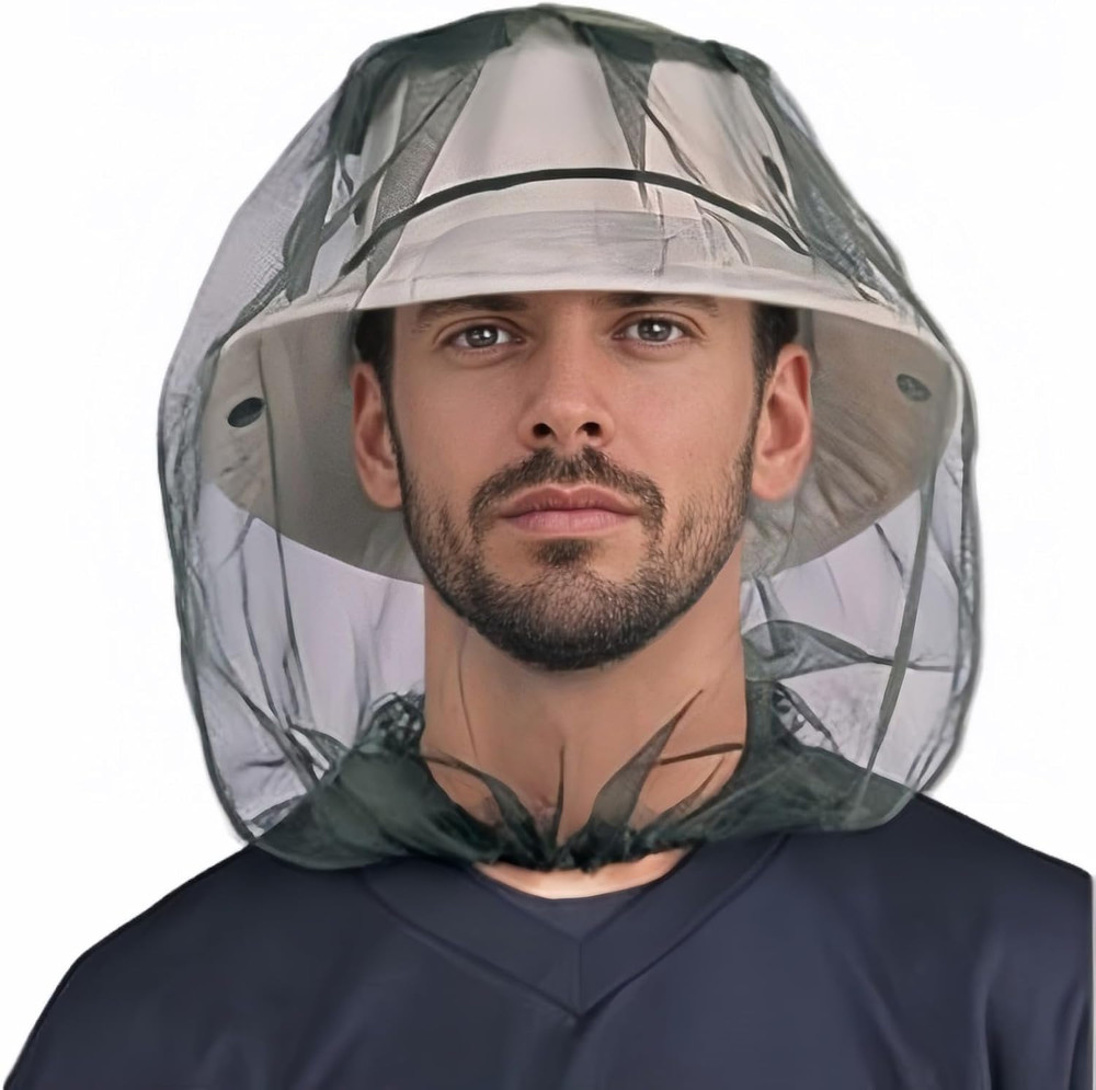 Outdoor Mosquito Head Net for Hat – Extra Large & Fine Mesh (620 Holes Per In…