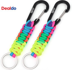 Paracord Keychain for Men Women Paracord Carabiner Backpack Keychain with Alumin