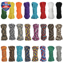24 Colord 550 Paracord Combo Crafting Kit Survival Parachute Cord Making