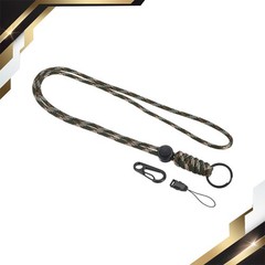 Paracord Lanyard 20.5″ Necklace Keychain Cord Clasp Hook Ring Straps Camo Green