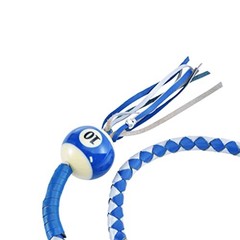 Leather Motorcycle Whips Get Back Whip with ball Heavy Duty 36″ Silver&Blue