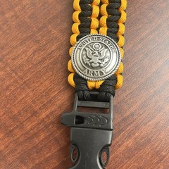 550 Paracord Neck Lanyard Keychain US Army Concho 22” Whistle Buckle Release
