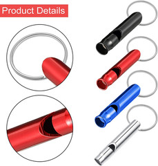 Sumind 49 Pieces Emergency Whistle with Keychain, Aluminum Emergency Survival Wh