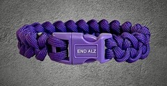 ALZHEIMER’S AWARENESS Paracord Shark Jawbone Weave Bracelet USA Made! END ALZ🔥