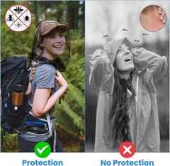 2 Pack Mosquito Head Nets with Drawstring Universal Fit for Hats Bug Net
