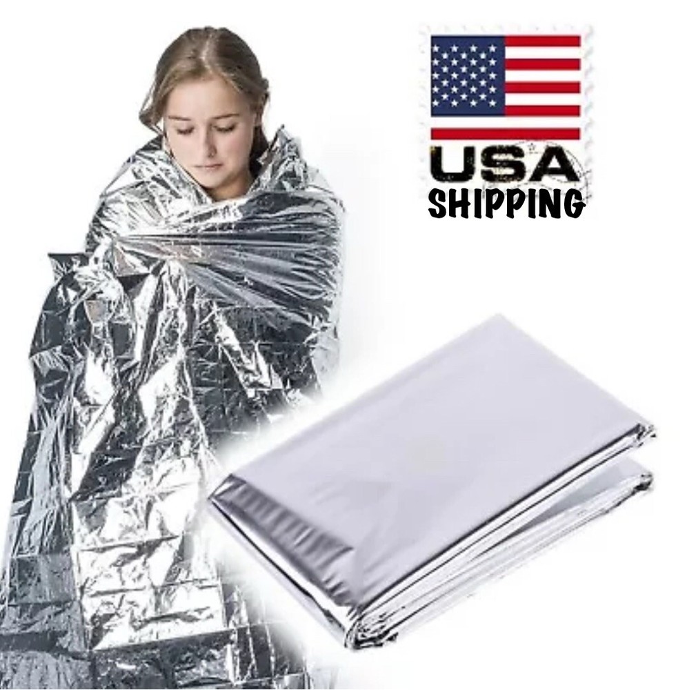 LOT OF 4 Silver Mylar Thermal Reflective Emergency Survival Space Rescue Blanket