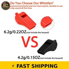 Hipat Red Emergency Whistles with Lanyard – 2 Pack