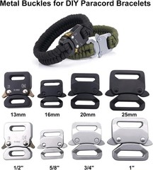 Paracord Bracelet Buckles 2 Pack Metal Side Quick Release Tactical Belt Buckl…