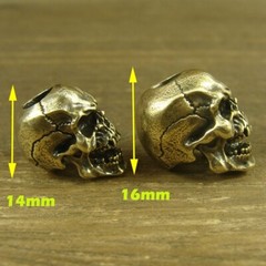 Brass “Skull” knife Lanyard Bead Paracord beads crafted for EDC gear XLH086B