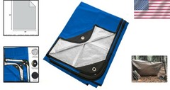 Heavy Duty Insulated Tarp & Thermal Survival Blanket – 60×82 in Waterproof Blue