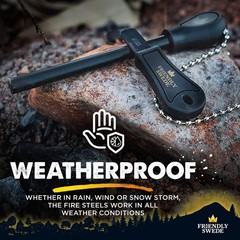 Weatherproof Ferro Rod Fire Starter 2-Pack – 15,000 Strikes for Camping & Hiking