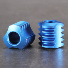 Titanium Alloy EDC Blue Notched for Paracord Bead Stick Knife 1 Bead Only