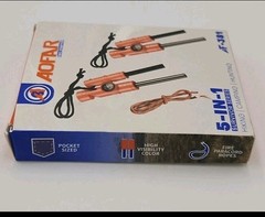 Fire Starter AF-381 Fire Steel 5-in-1 for Camping Hiking Hunting Backpacking