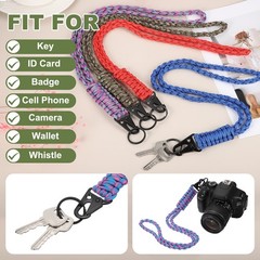 Paracord Lanyard, 2Pcs & Fuchsia Fit for (Keys Whistle)